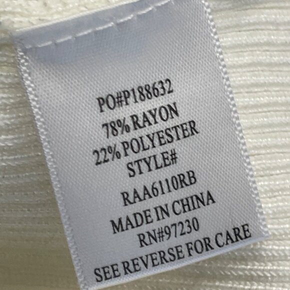 Almost Famous Womens White Ribbed Long Sleeve Mock Neck Top Size M - Picture 6 of 7